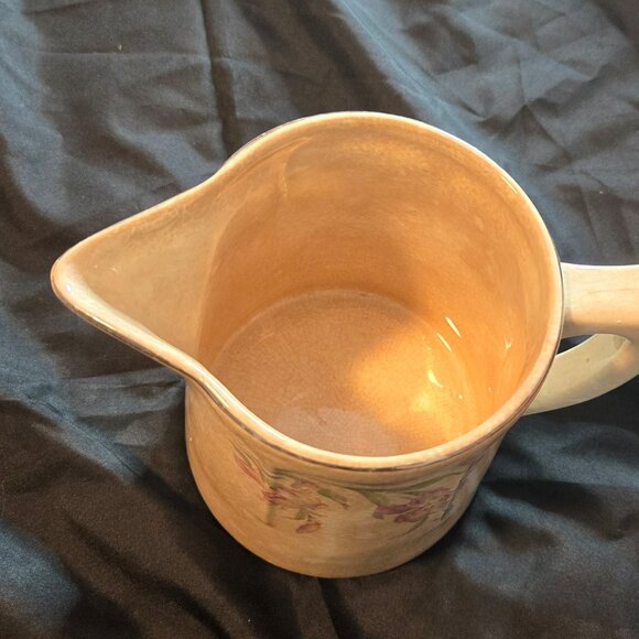 Vintage UNIVERSAL POTTERIES, Cambridge, Ohio Stoneware Floral Pitcher - Picture 10 of 10